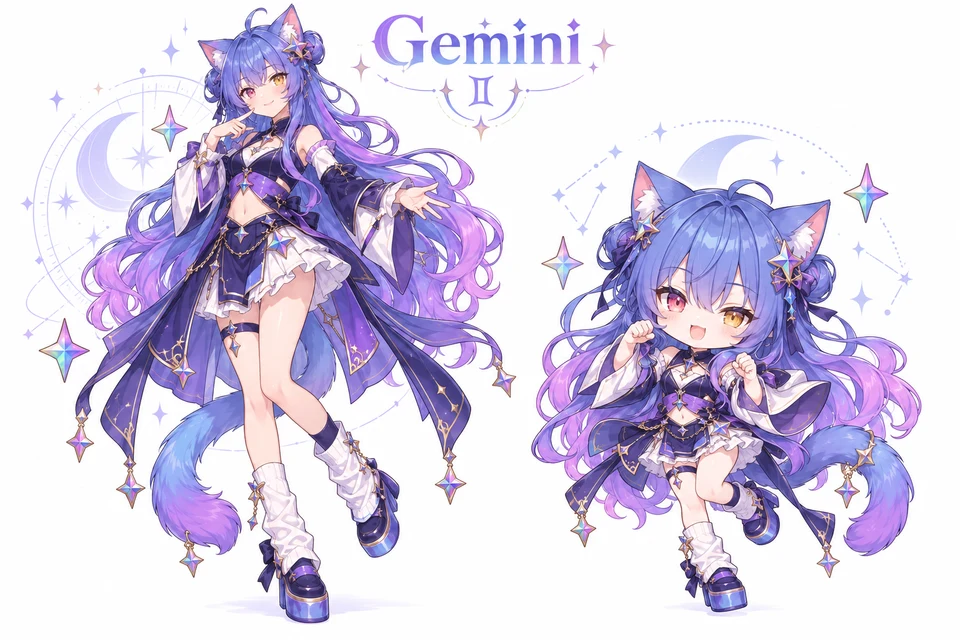 Gemini · Standard + chibi · Generated adaptation · v5